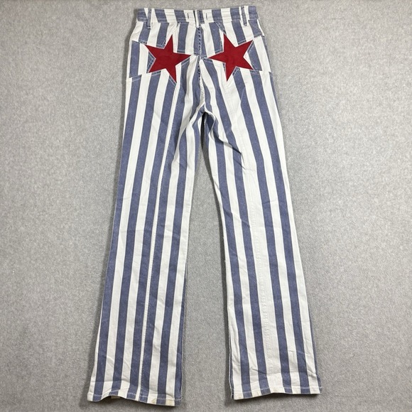 Free People Denim - Free People We The Free Firecracker Striped Flare Jeans Star Appliqué Patch 27